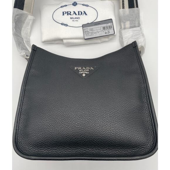 $3200 PRADA BLACK LEATHER HOBO SHOULDER BAG PURSE AUTH! Used once - Picture 10 of 16